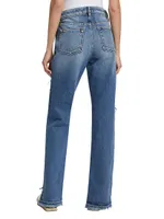 Sabina Cut-Out-Hem Jeans