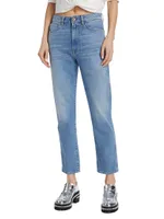 Claudia Mid-Rise Stretch Slim Cropped Jeans