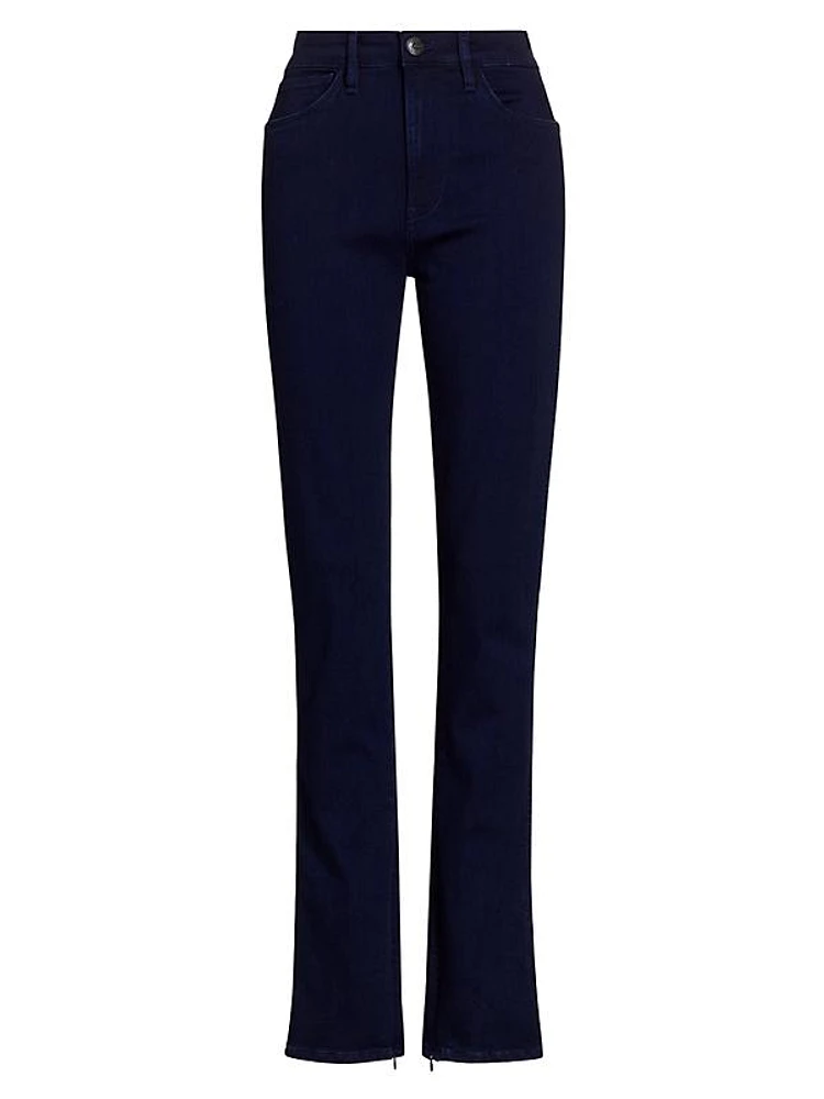 Kaya High-Rise Stretch Skinny Split-Hem Jeans