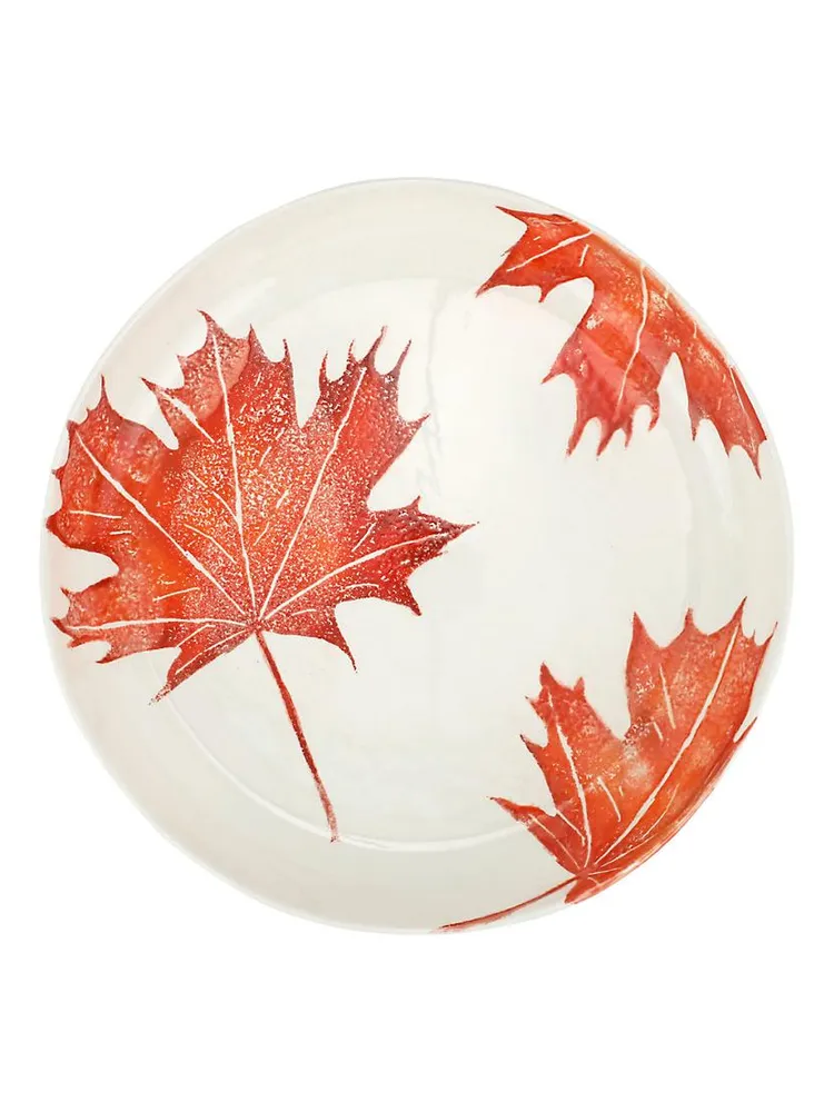 Autunno Maple Leaves Round Shallow Bowl