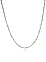 Box Adjustable Chain Necklace Sterling Silver