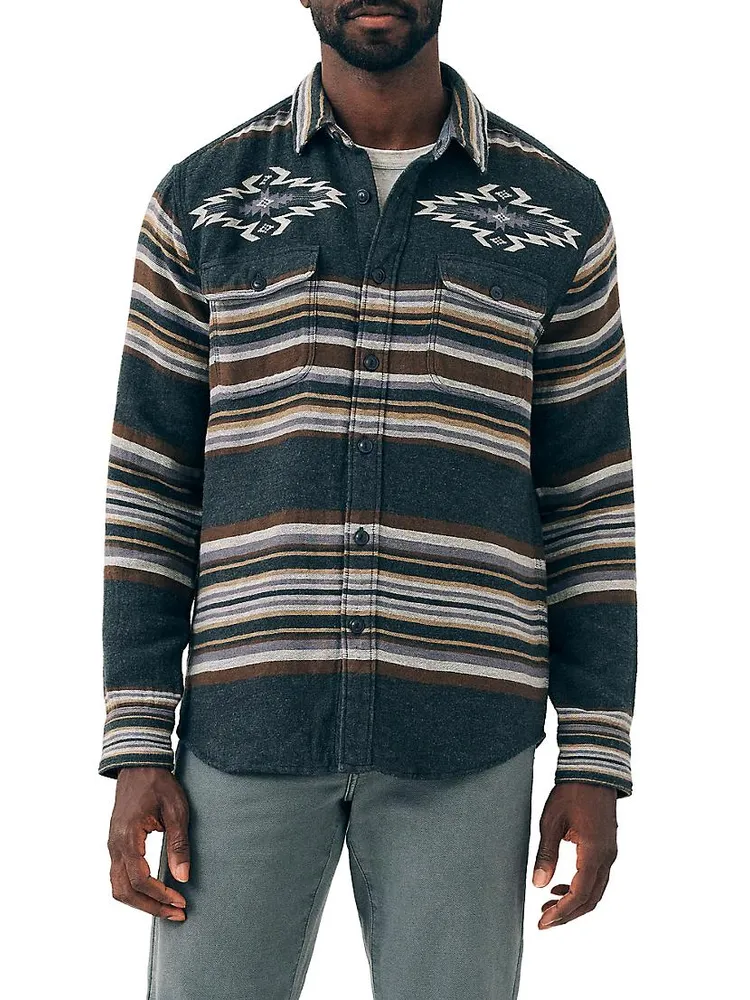 DGF Canyon Striped Button-Front Shirt