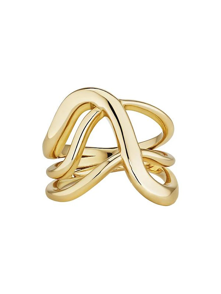 Coup De Coeur 14K Yellow Gold Triple Crisscross Ring