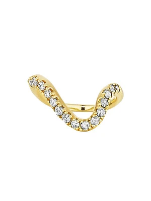 Coup De Coeur 14K Yellow Gold & 0.75 TCW Diamond Wavy Ring