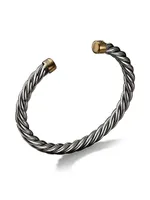 Cable Cuff Bracelet Sterling Silver