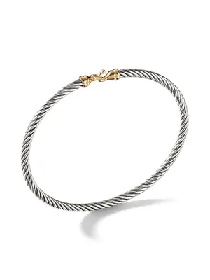 Cable Collectibles Buckle Bangle Bracelet with 18K Yellow Gold/3 mm