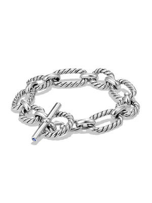 Cushion Link Bracelet With Blue Sapphires