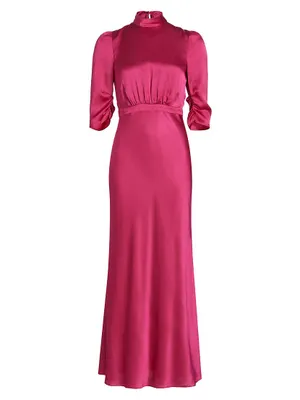 Adele Hammered Silk Maxi Dress