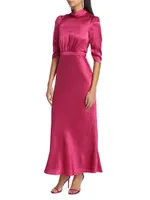 Adele Hammered Silk Maxi Dress