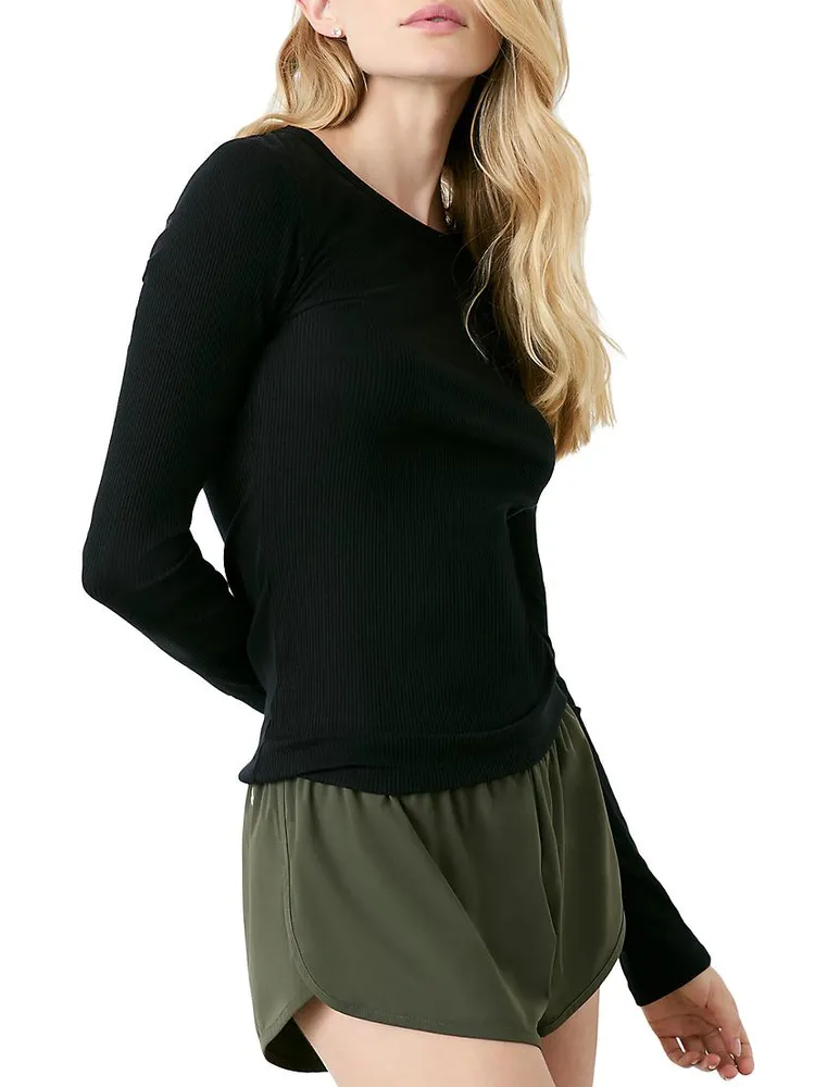 Rivington Rib-Knit Blouse