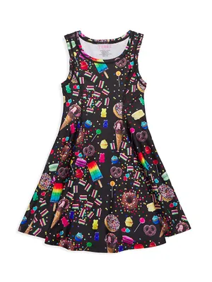 Little Girl's Candy Spill Skater Dress