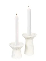 Klein 2-Piece Marble Candle Holder Set