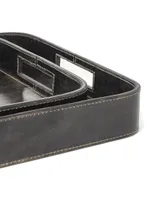 Derby Rectangle Leather Tray 2-Piece Set