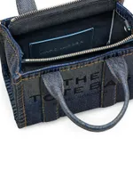 The Micro Denim-Printed Leather Tote Bag
