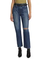 Widstoe High-Rise Distressed Straight-Leg Jeans