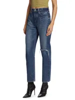 Widstoe High-Rise Distressed Straight-Leg Jeans