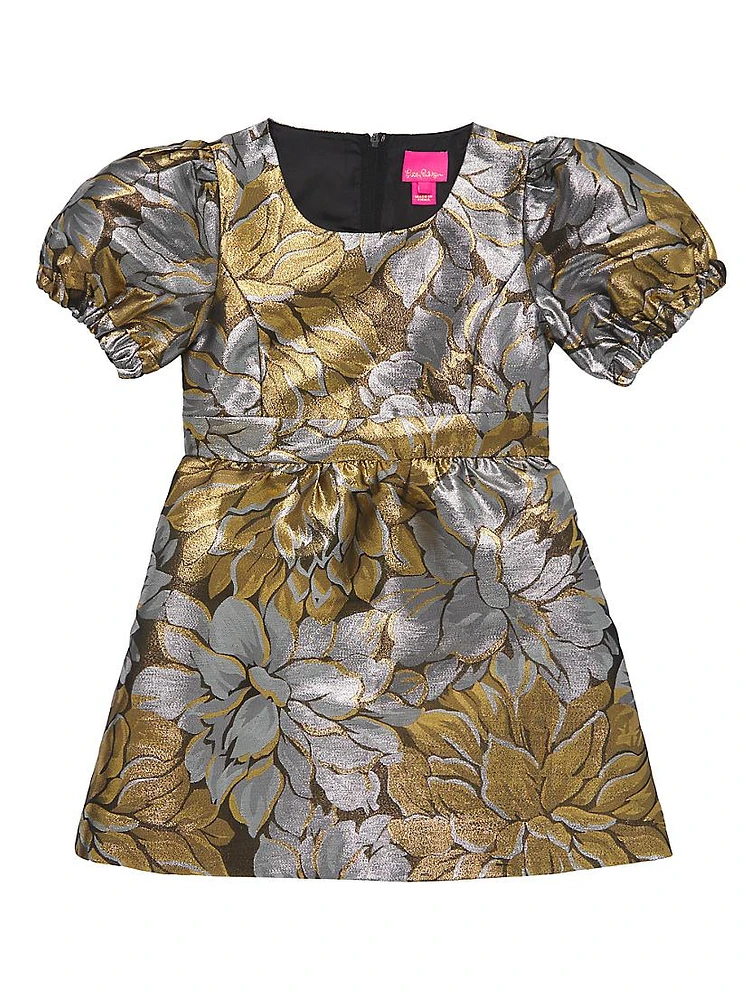 Little Girl's & Mini Priyanka Metallic Jacquard Dress