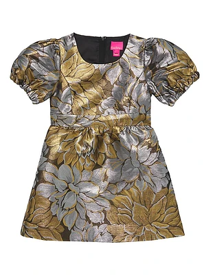 Little Girl's & Mini Priyanka Metallic Jacquard Dress