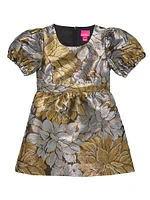 Little Girl's & Mini Priyanka Metallic Jacquard Dress