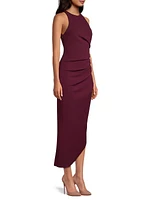 Ida Sleeveless Ruched Midi-Dress