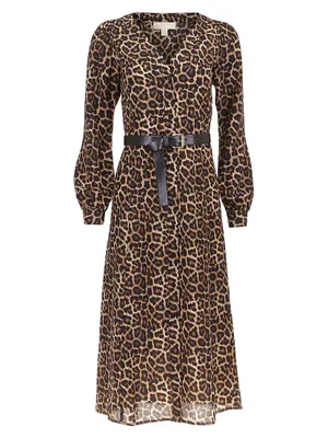 Kate Chiffon Leopard Midi-Dress