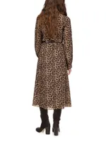 Kate Chiffon Leopard Midi-Dress