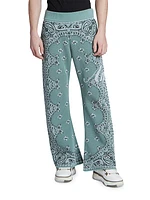 Bandana Knit Kick Flare Pants