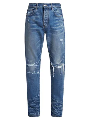 Fractured Straight-Leg Jeans