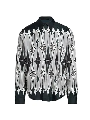 Silk Argyle Print Shirt