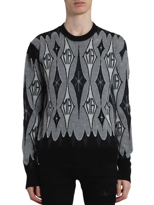 Argyle Wool Crewneck Sweater