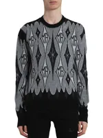 Argyle Wool Crewneck Sweater