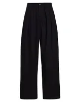 Side Pleat Snap Pants