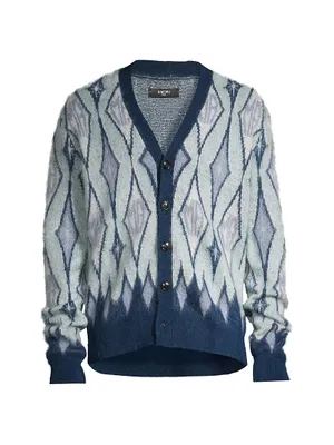 Argyle Wool Cardigan