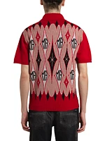 Argyle Wool Short-Sleeve Polo Shirt