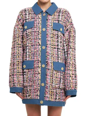 Tweed & Denim Combo Jacket