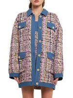 Tweed & Denim Combo Jacket