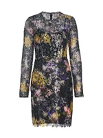 Jenna Floral Lace Long-Sleeve Minidress