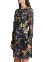 Jenna Floral Lace Long-Sleeve Minidress