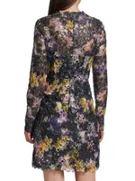 Jenna Floral Lace Long-Sleeve Minidress