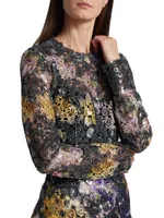 Jenna Floral Lace Long-Sleeve Minidress