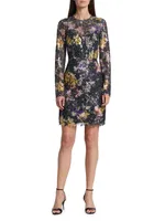 Jenna Floral Lace Long-Sleeve Minidress