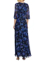 Floral Knot-Front Maxi Dress