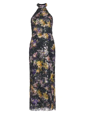 Leaha Floral Lace Midi-Dress