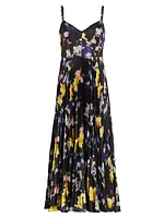 Ella Floral Satin Midi-Dress