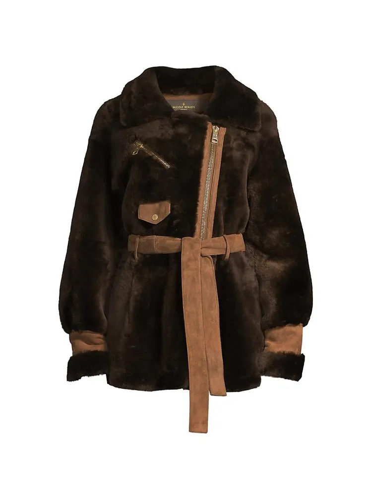 Elizabeth Belted Shearling Jacket