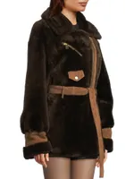 Elizabeth Belted Shearling Jacket