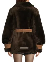 Elizabeth Belted Shearling Jacket