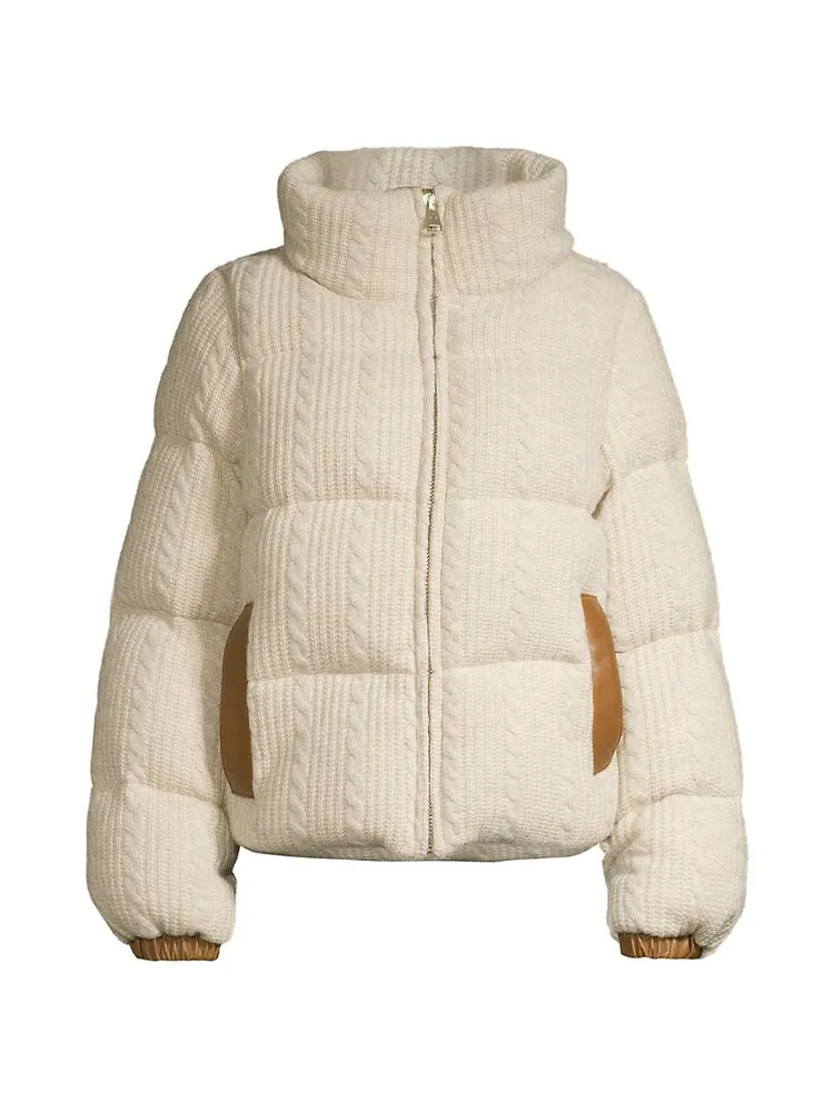 Kensington Cable-Knit Down Puffer Jacket