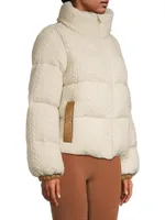 Kensington Cable-Knit Down Puffer Jacket