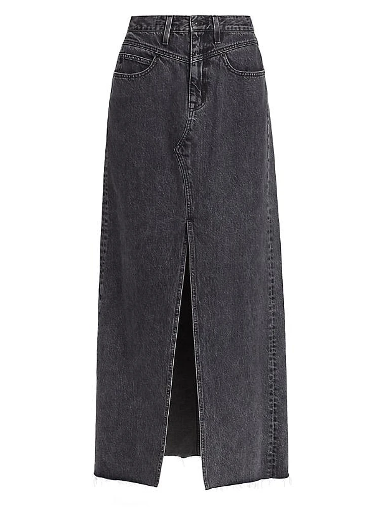 Dallas Double Yoke Denim Maxi Skirt